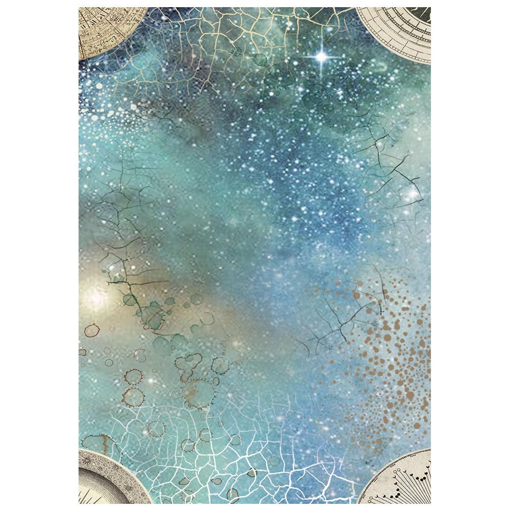 Stamperia Cosmos A6 Rice Paper Backgrounds Selection (8pcs) by Cristina Radovan