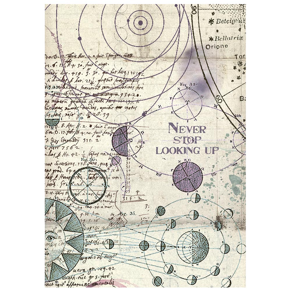 Stamperia Cosmos A6 Rice Paper Backgrounds Selection (8pcs) by Cristina Radovan