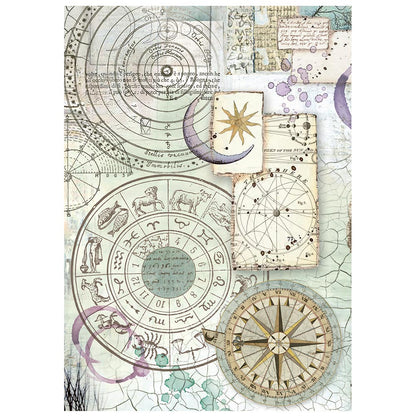 Stamperia Cosmos A6 Rice Paper Backgrounds Selection (8pcs) by Cristina Radovan