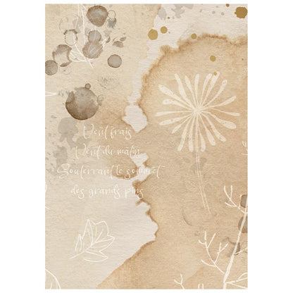 Stamperia Flowers and Poems A6 Rice Paper Backgrounds Selection (8pcs)
