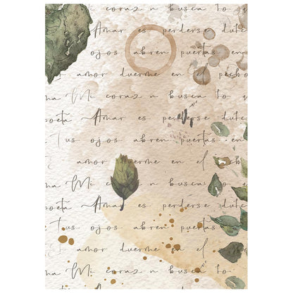 Stamperia Flowers and Poems A6 Rice Paper Backgrounds Selection (8pcs)