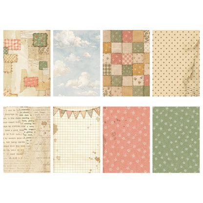 Stamperia CozyFamily A6 Rice Paper Backgrounds Selection (8pcs)