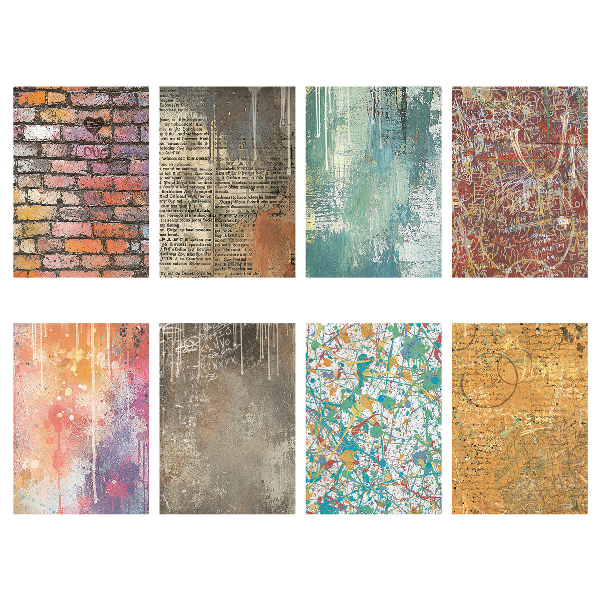 Stamperia Furry Friends 2 A6 Rice Paper Backgrounds Selection (8pcs) by Antonis Tzanidakis Preorder*