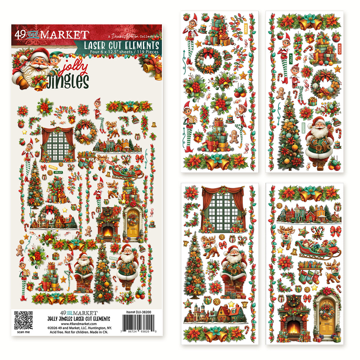 49 And Market Jolly Jingles Laser Cut Elements