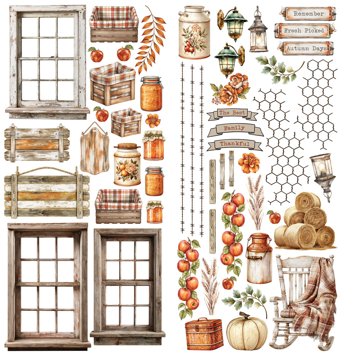 49 And Market Season's Bounty Laser Cut Elements