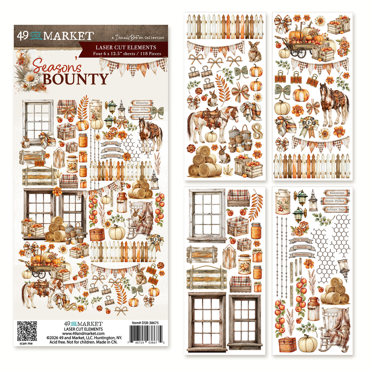 49 And Market Season's Bounty Laser Cut Elements