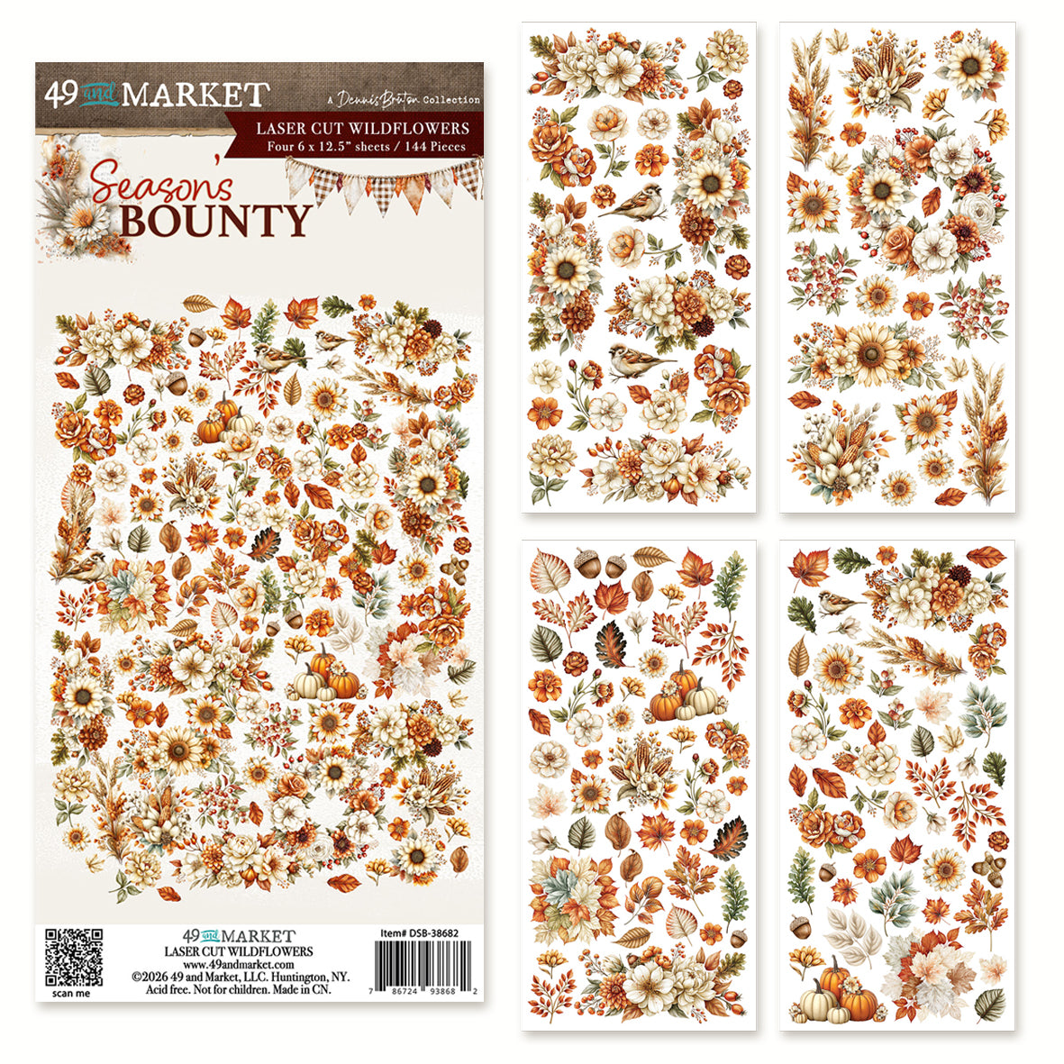 49 And Market Season's Bounty Laser Cut Wildflowers