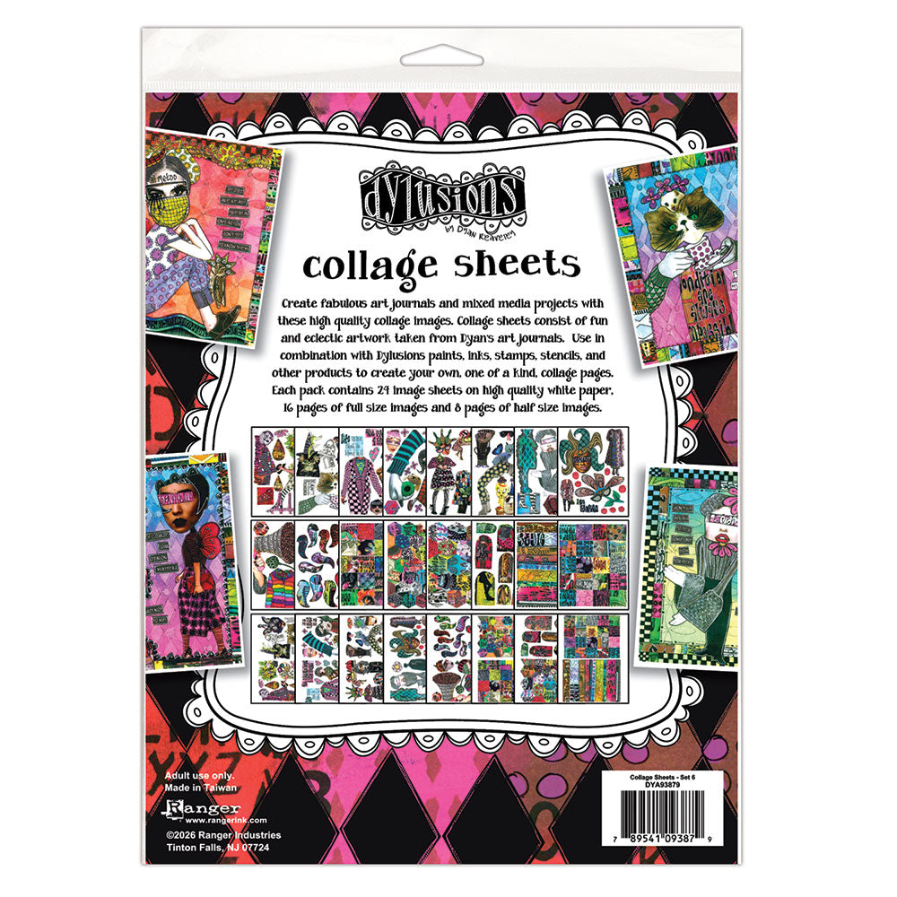 Ranger Dyan Reaveley Dylusions Collage Sheets 8.5" X 11" (24 Sheets) - Set 6