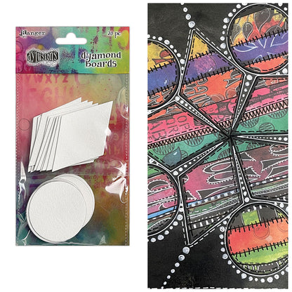 Ranger Dylusions Dyamond Boards Small - Circles & Diamonds, 20pc