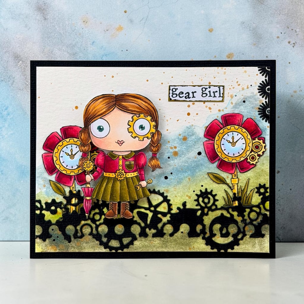 TP-1371 - A7 Stamp Sets - Gear Girl - ship from 19th June
