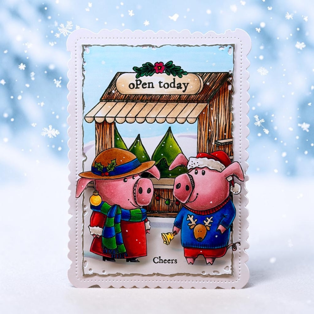 TP-1387 - A7 Stamp Set - Holiday Pigs