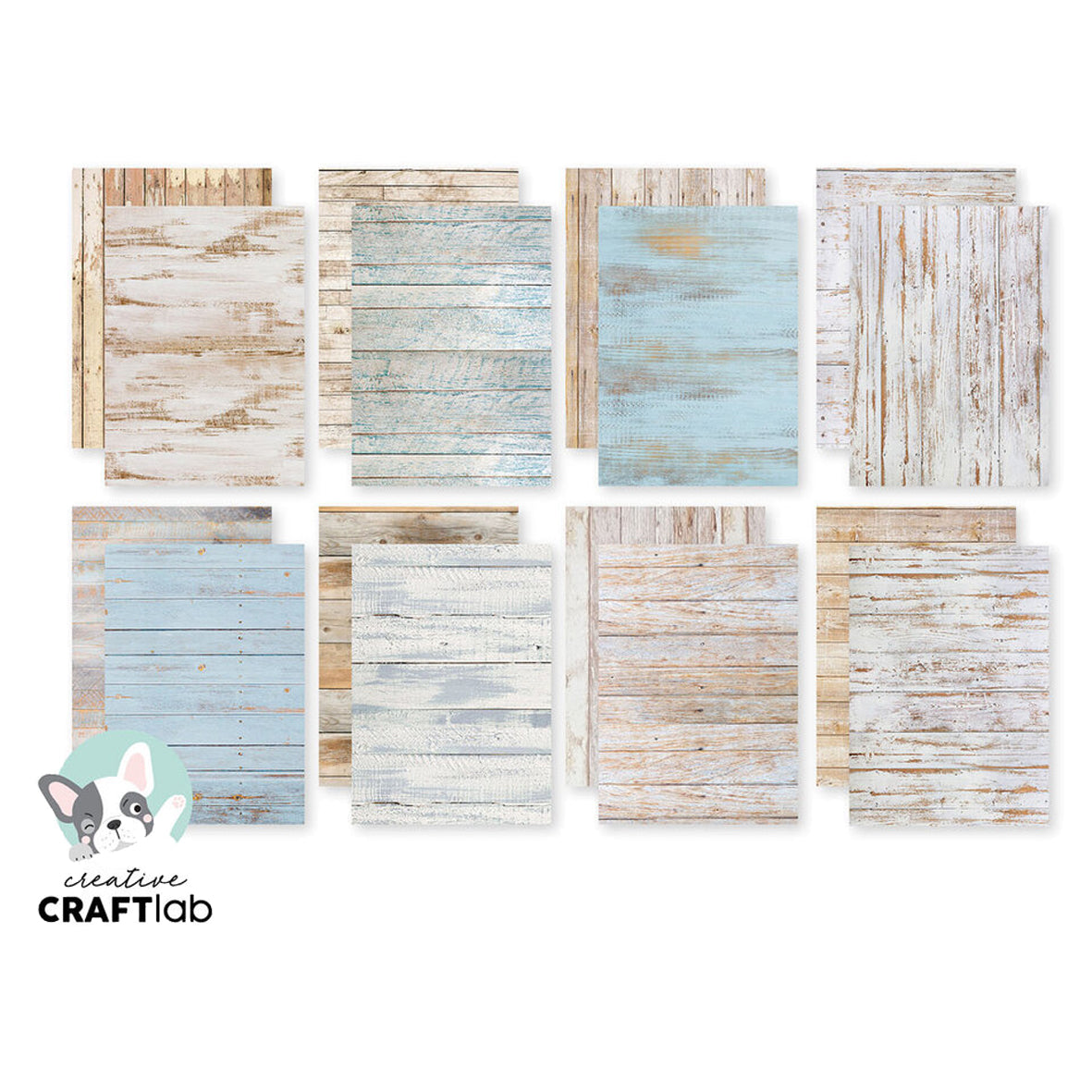 Creative Craftlab Essentials Design Paper pad Shabby wood Essentials (24 Sheets)
