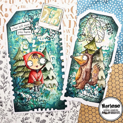 #639 - A7 Clear Stamp Set - Red & Wolf