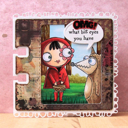 #639 - A7 Clear Stamp Set - Red & Wolf