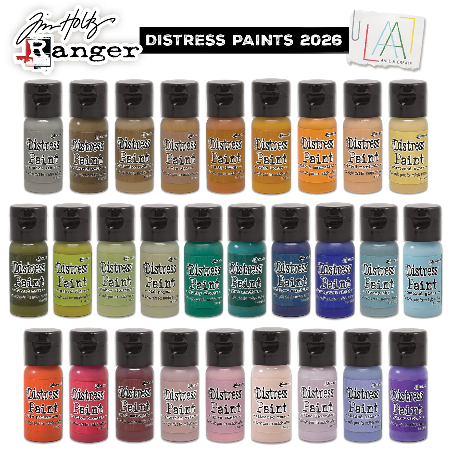 Ranger Tim Holtz Distress® Flip Top Paints Complete Collection April 2 ...