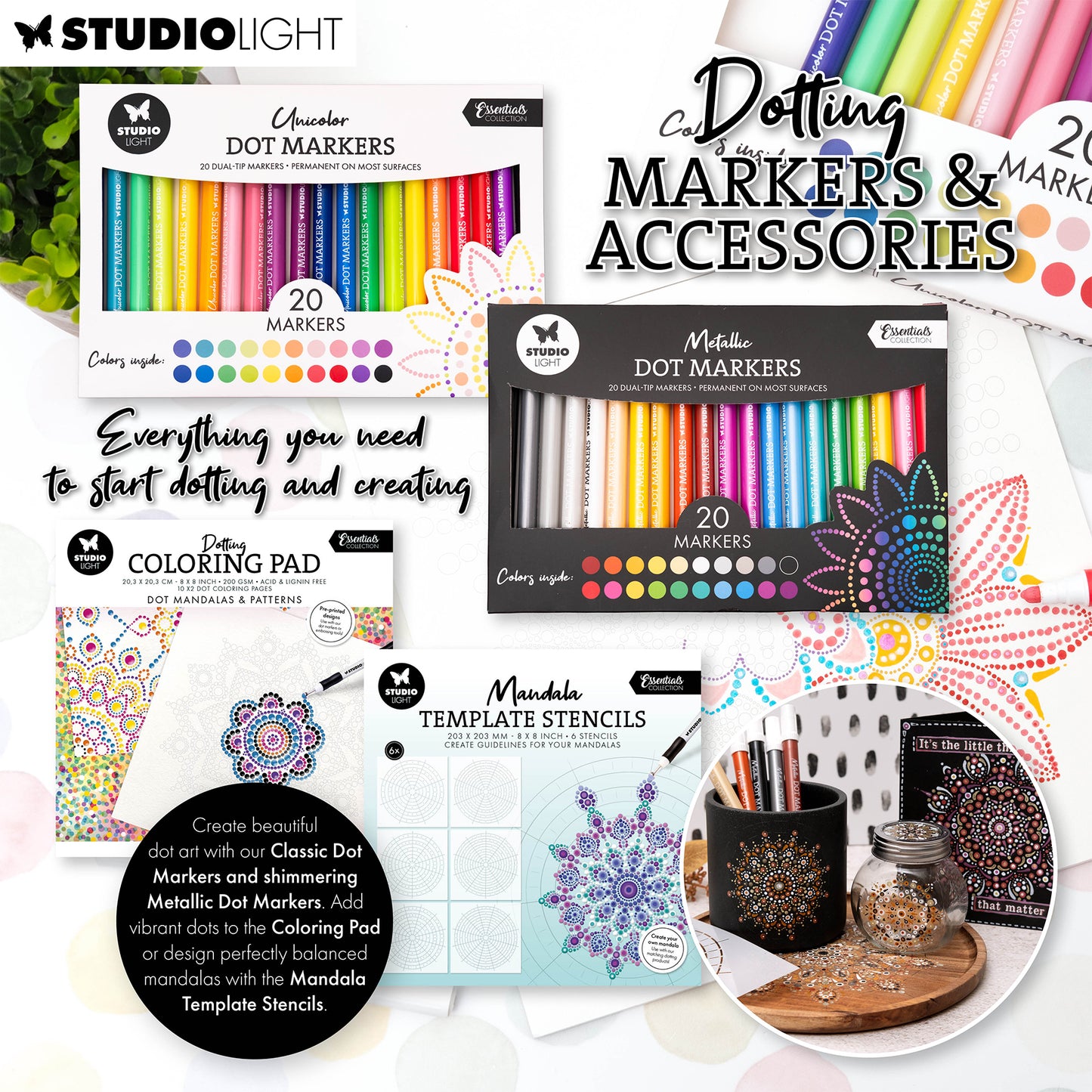 Studio Light Dotting Markers + Accessories Bundle