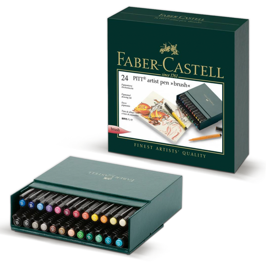 Faber Castell Drawing Pen Pitt Artist Pen Brush 24 Pieces Studiobox