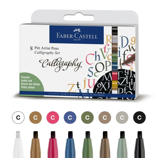 Faber Castell Drawing Pen Pitt Artist Set Calligraphy (8pcs)