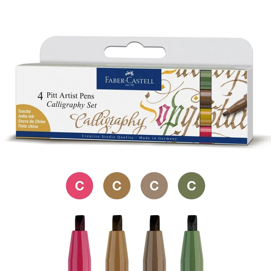 Faber Castell Drawing Pen Pitt Artist Set Calligraphy (4pcs)