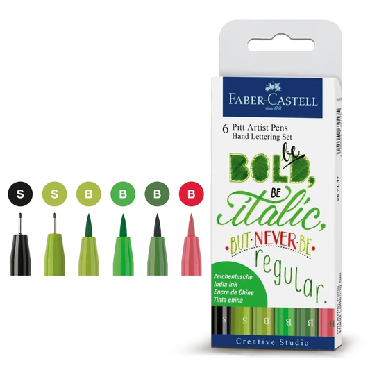 Faber Castell Drawing Pen Pitt Artist Set Handlettering II (6pcs)