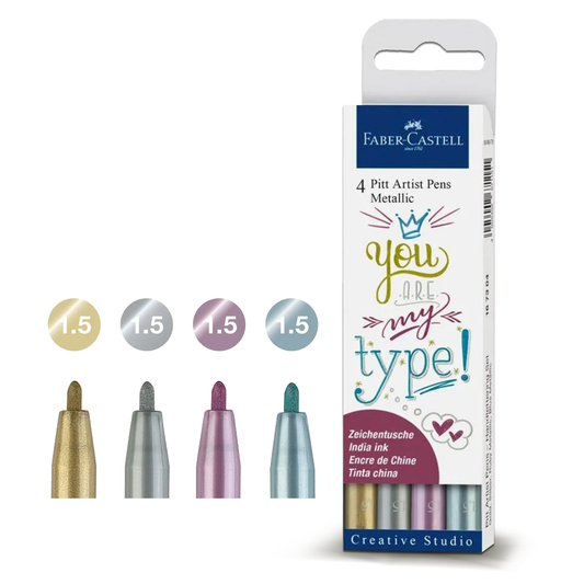 Faber Castell Drawing Pen Pitt Artist Set Metallic (4pcs)