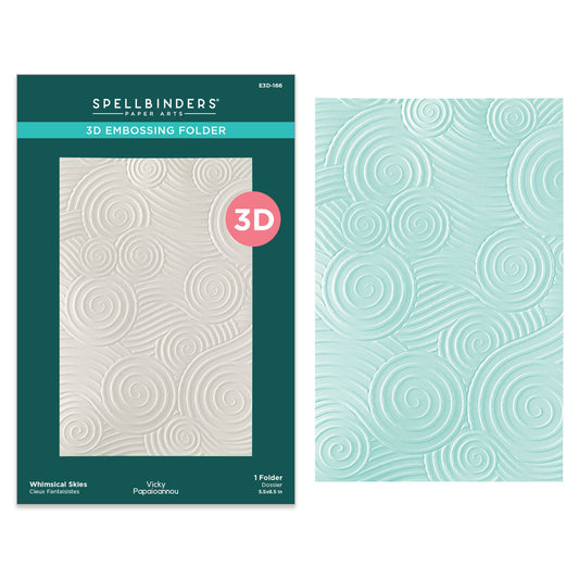Spellbinders Whimsical Village 3D Embossing Folder Skies by Vicky Papaioannou