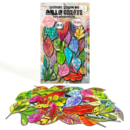 EP-11 - Doodle Leaves - Colour - Ephemera Die-Cuts