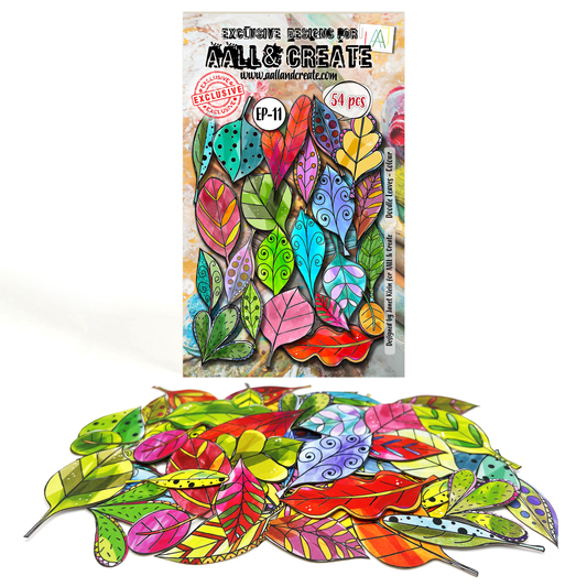 EP-11 - Doodle Leaves - Colour - Ephemera Die-Cuts