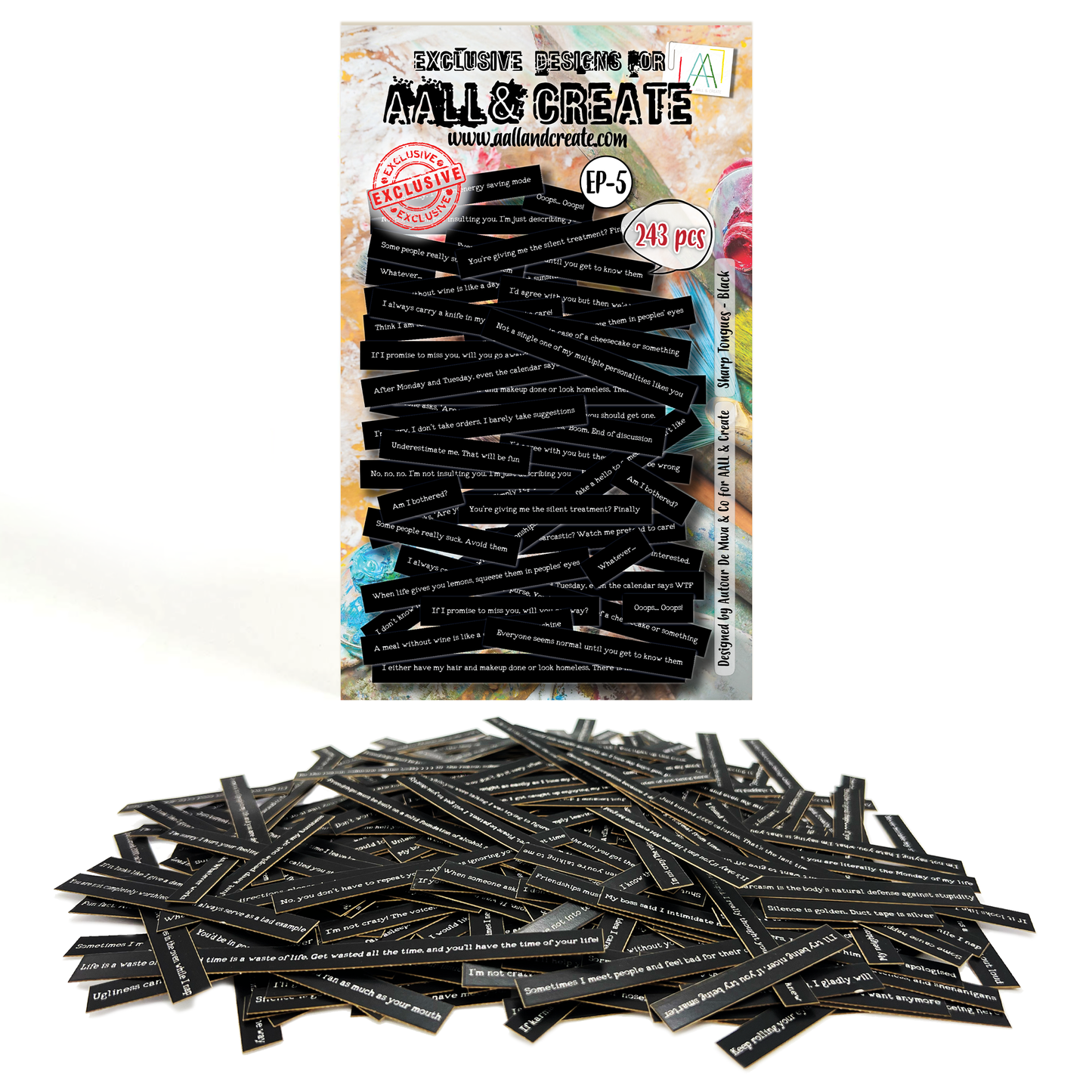 EP-5 - Ephemera Die-Cuts - Sharp Tongues Black