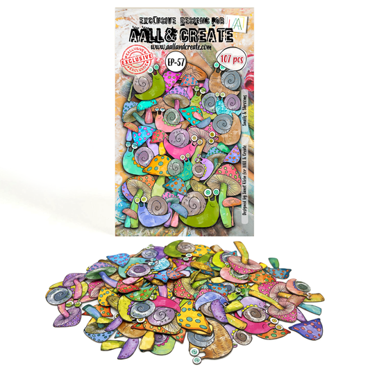 EP-57 - Ephemera Die-Cuts - Snails & Shrooms