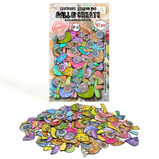 EP-57 - Ephemera Die-Cuts - Snails & Shrooms