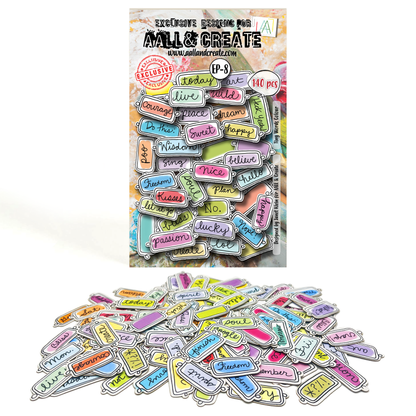 EP-8 - Ephemera Die-Cuts - Tiny Words Colour