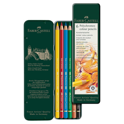 Faber-Castell Coloured Pencils Polychromos Tin (6 pieces)