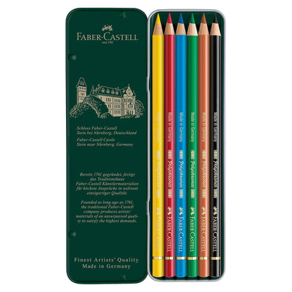Faber-Castell Coloured Pencils Polychromos Tin (6 pieces)