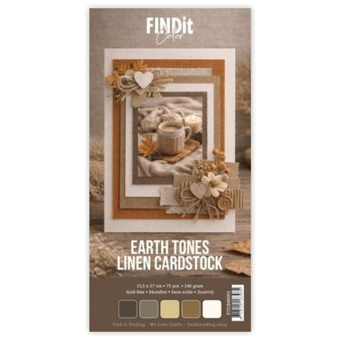 Find It Linen Cardstock 4K Earth Tones (75pcs)