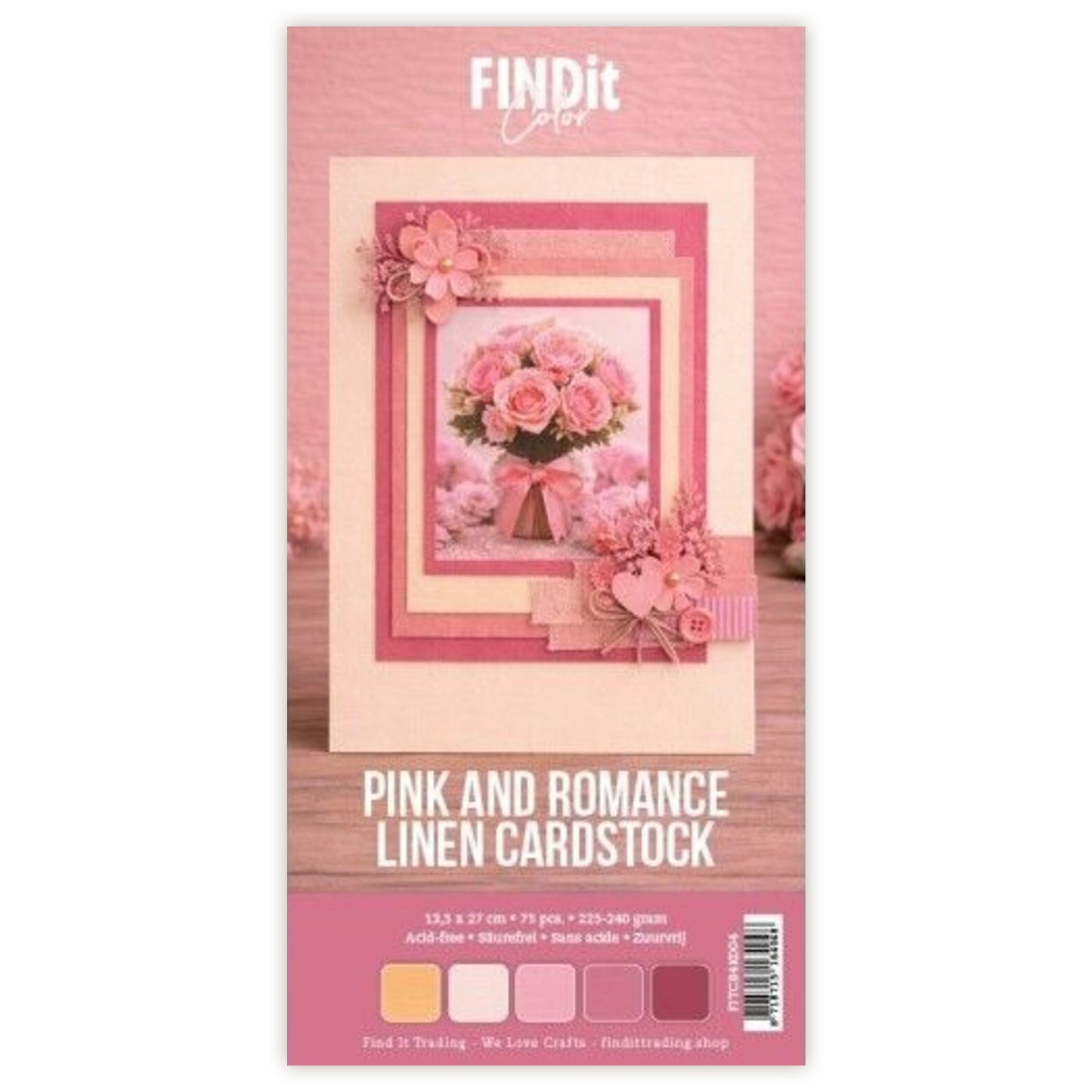 Find It Linen Cardstock 4K Pink and Romance (75pcs)