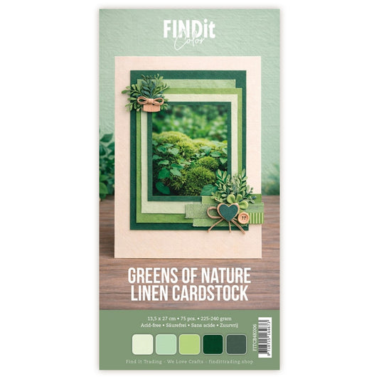 Find It Linen Cardstock 4K Greens of Nature Pack (75pcs)