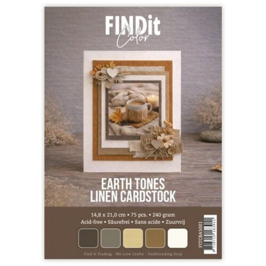 Find It Linen Cardstock A5 Earth Tones (75pcs)