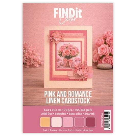 Find It Linen Cardstock A5 Pink and Romance (75pcs)