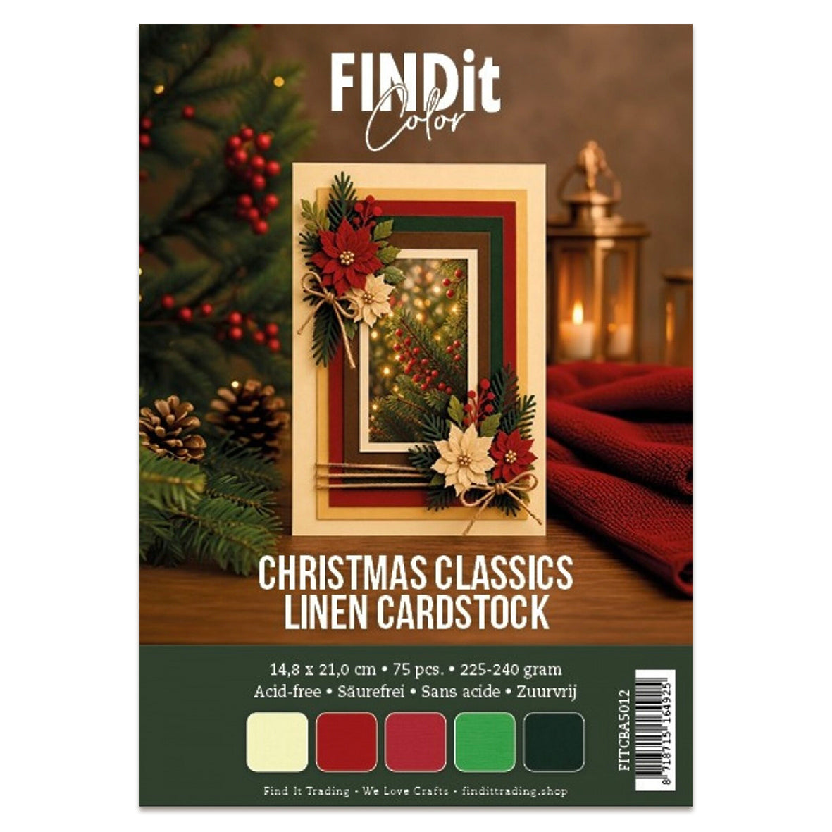 Linen Cardstock A5 Christmas Classics (75pcs)