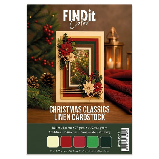 Linen Cardstock A5 Christmas Classics (75pcs)