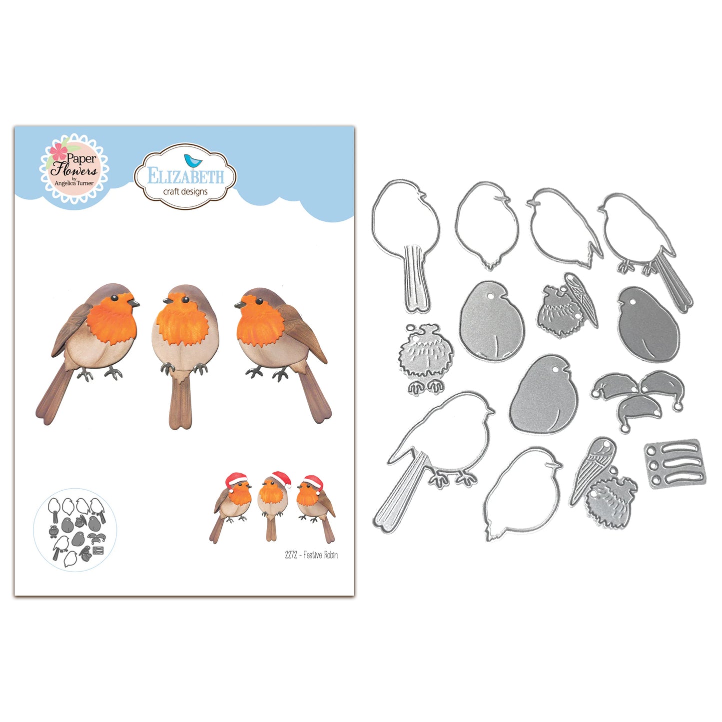 Elizabeth Craft Designs Festive Holly - Die Festive Robin