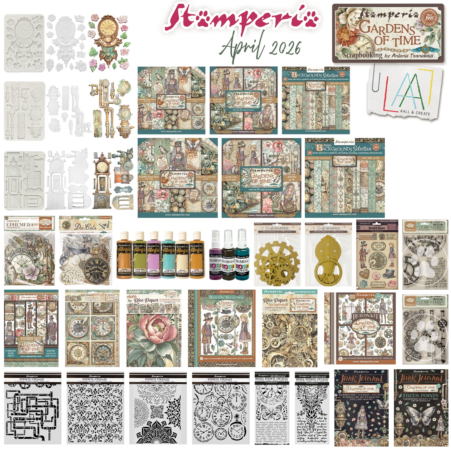 Stamperia Gardens of Time Complete Collection April 2026 (Save £43)