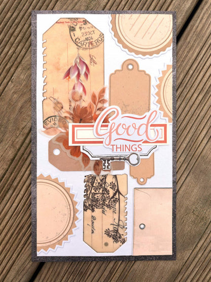 Les Ateliers De Karine Vintage Journal - Pack of 6 Printed Papers + 1 Acetate