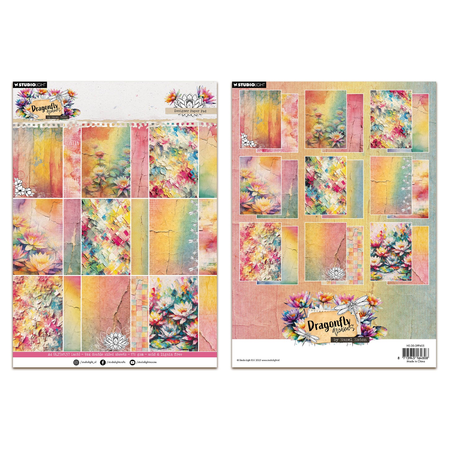 Studio Light Hazel Eaton Dragonfly Dreams - Designer Paper Pad Background Papers