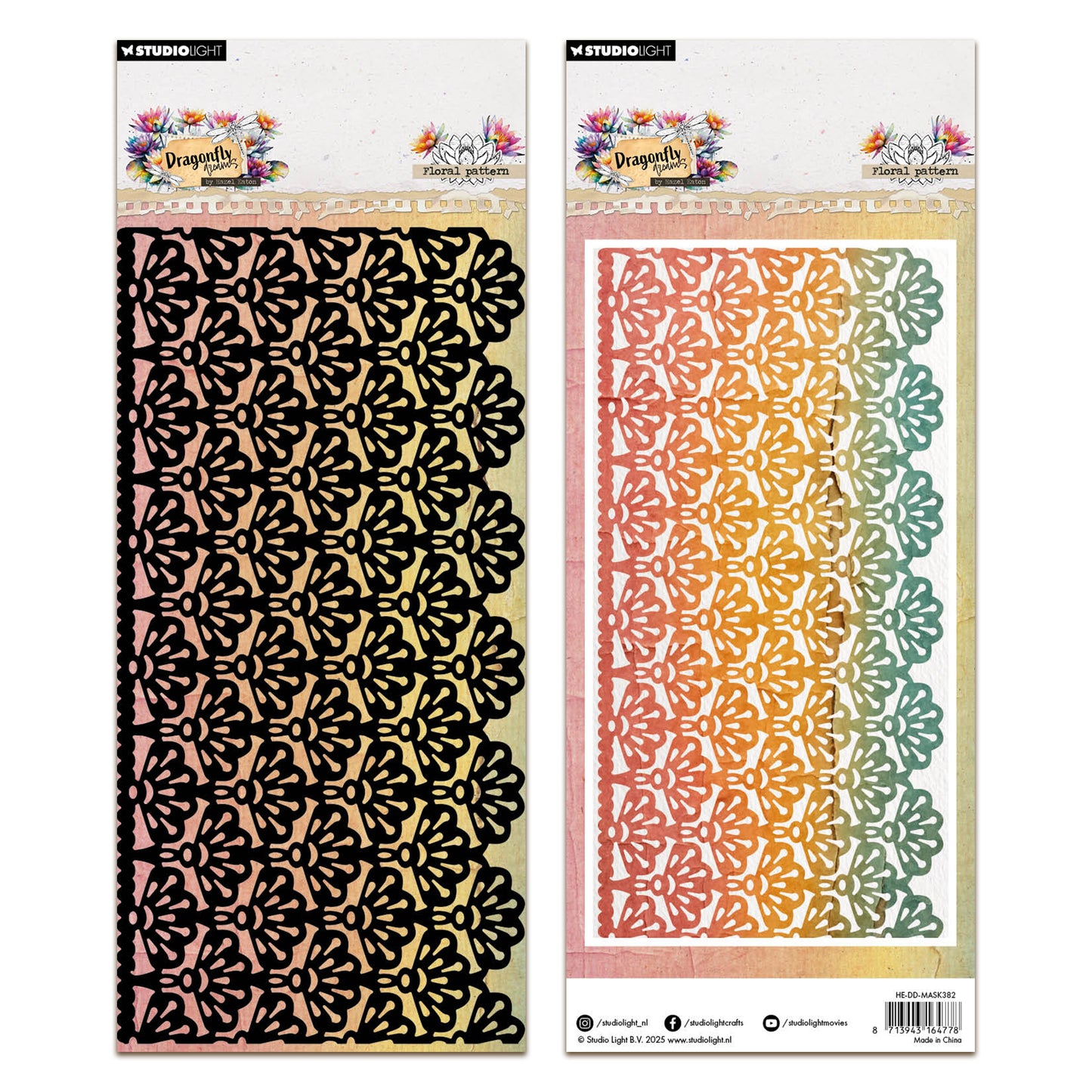 Studio Light Hazel Eaton Dragonfly Dreams - Mask Floral Pattern