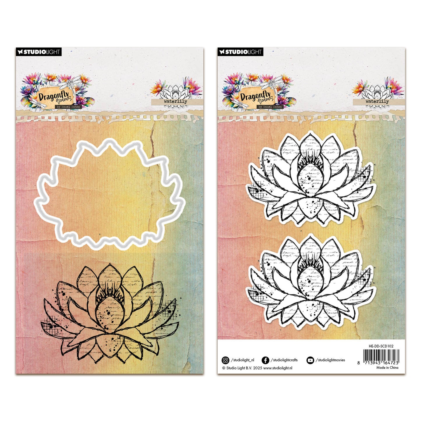 Studio Light Hazel Eaton Dragonfly Dreams - Stamp & Cutting Die Waterlily