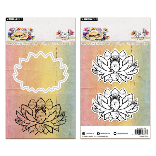 Studio Light Hazel Eaton Dragonfly Dreams - Stamp & Cutting Die Waterlily