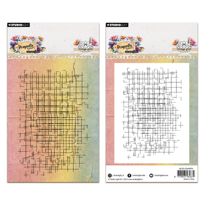 Studio Light Hazel Eaton Dragonfly Dreams - Clear Stamp Grunge Grid