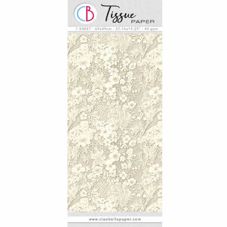 Ciao Bella Tissue Paper 69x49cm Antique Linen Lace